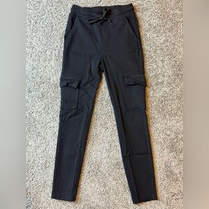Black Cargo with Pockets Drawstring Waist Knot Jeans